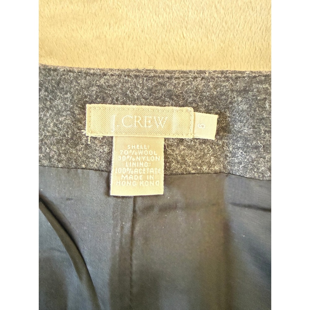 Vintage 90's J. Crew Charcoal Gray A-Line Wool Pencil Skirt made in Hong‎ Kong 6 - Picture 7 of 7